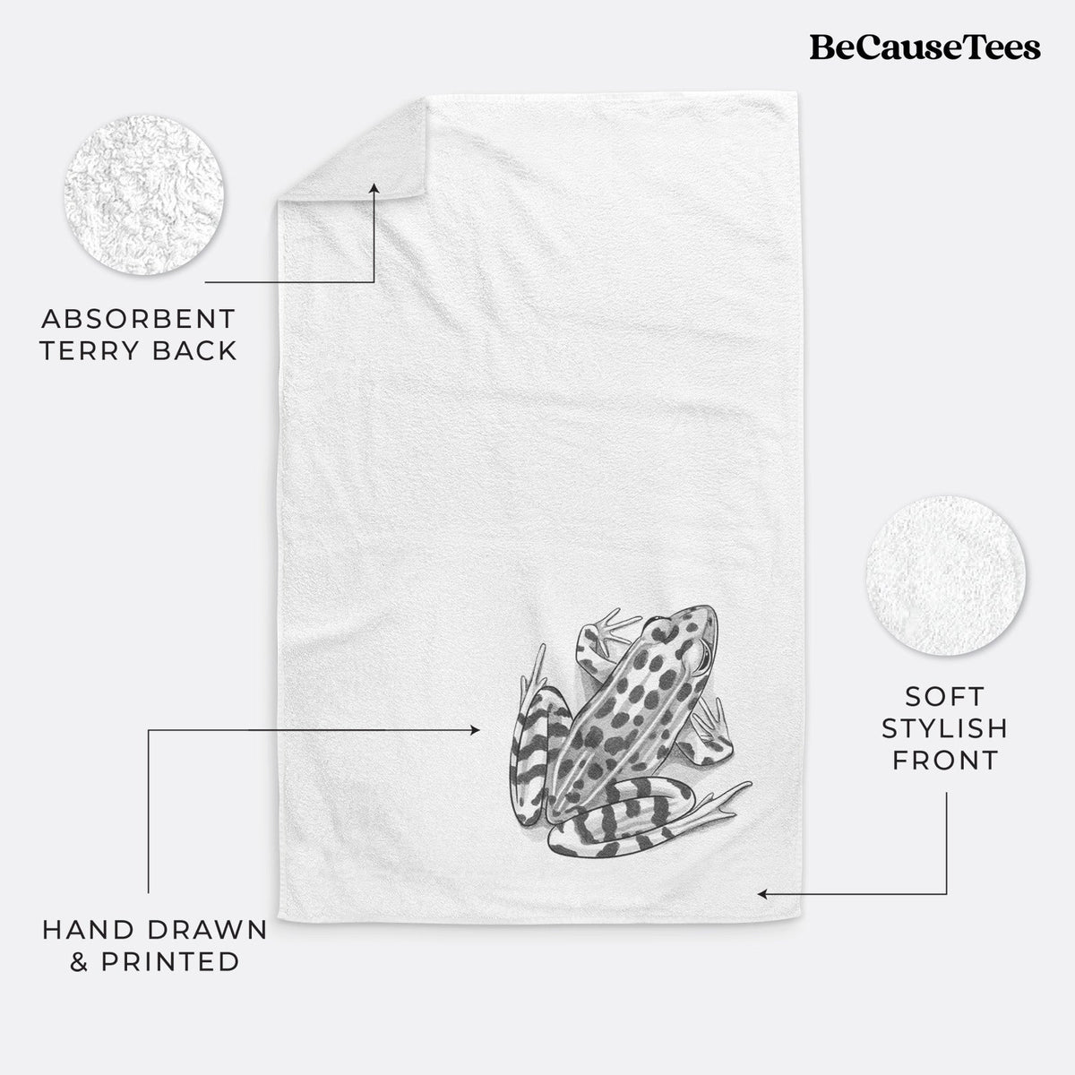 Northern Leopard Frog - Lithobates pipiens Premium Decorative Hand Towel