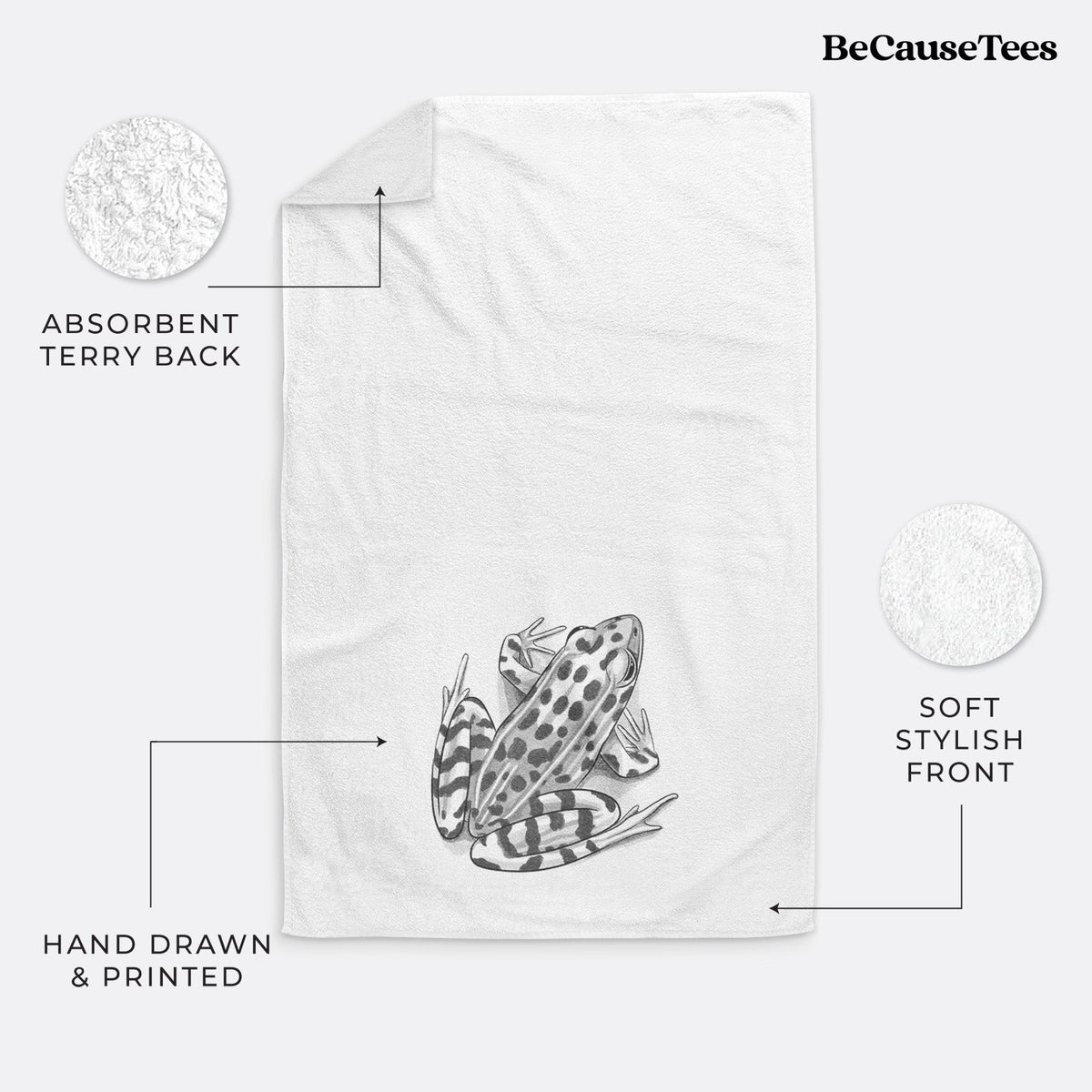 Northern Leopard Frog - Lithobates pipiens Premium Decorative Hand Towel