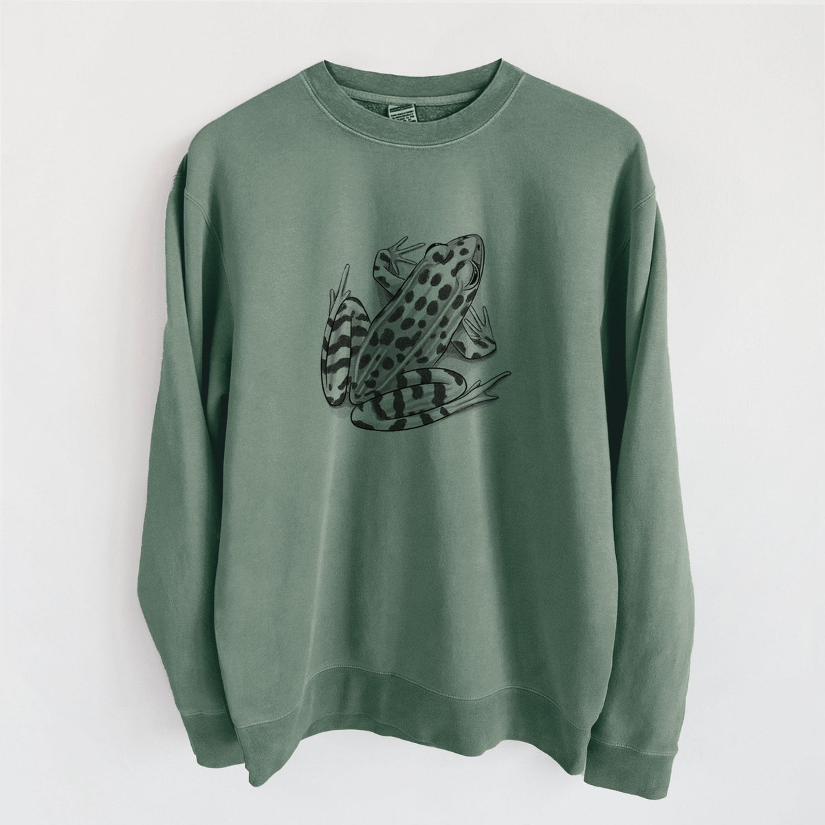 Northern Leopard Frog - Lithobates pipiens - Unisex Pigment Dyed Crew Sweatshirt