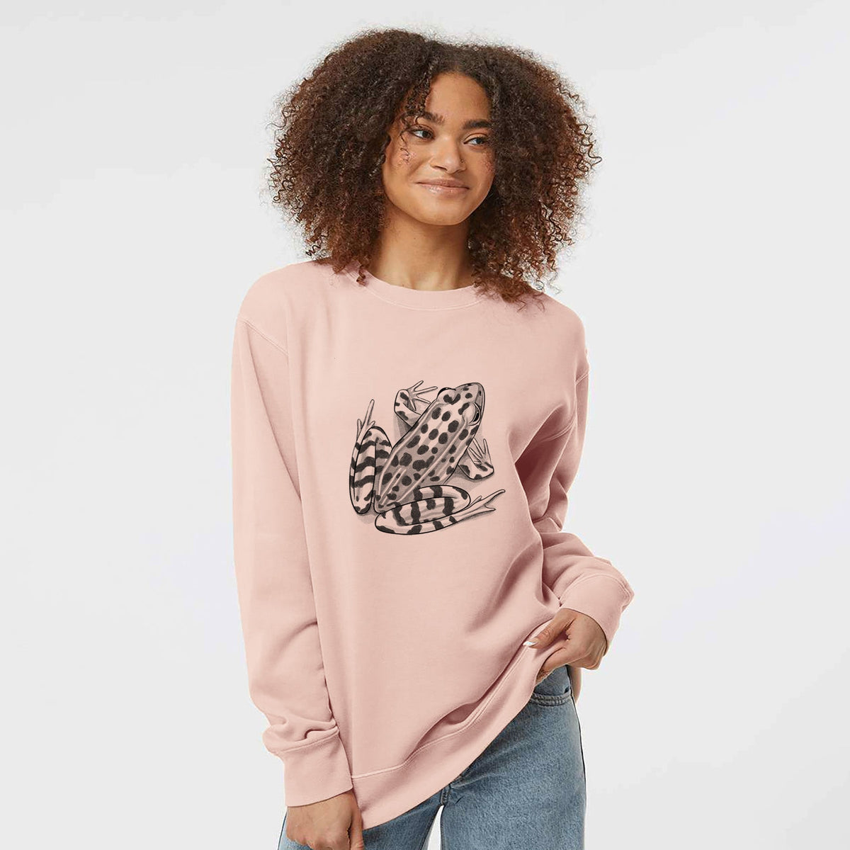 Northern Leopard Frog - Lithobates pipiens - Unisex Pigment Dyed Crew Sweatshirt