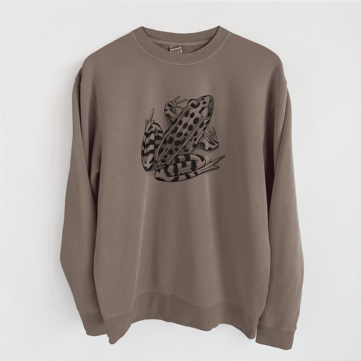 Northern Leopard Frog - Lithobates pipiens - Unisex Pigment Dyed Crew Sweatshirt