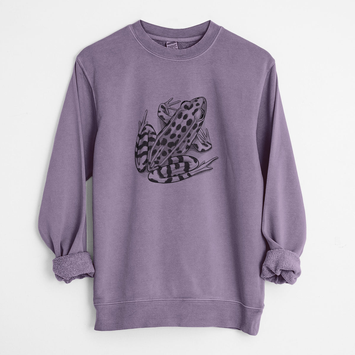 Northern Leopard Frog - Lithobates pipiens - Unisex Pigment Dyed Crew Sweatshirt