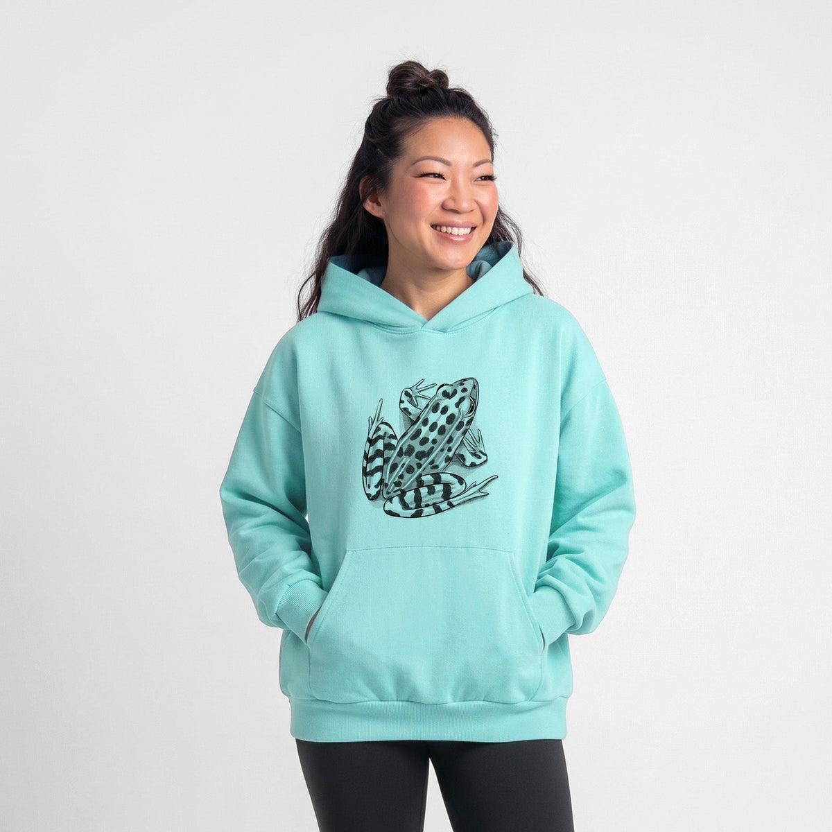 Northern Leopard Frog - Lithobates pipiens  - Statement Midweight Hoodie