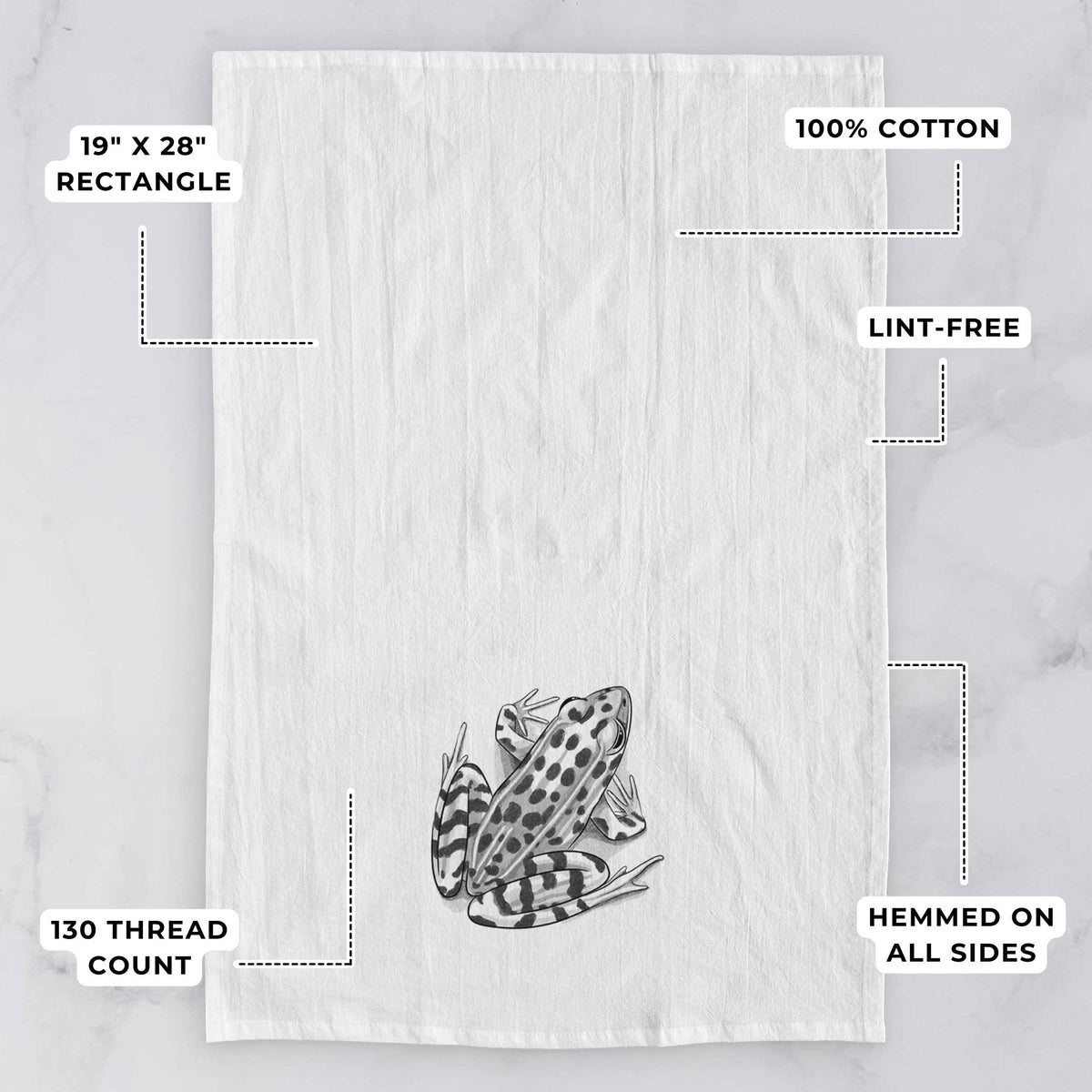 Northern Leopard Frog - Lithobates pipiens Tea Towel