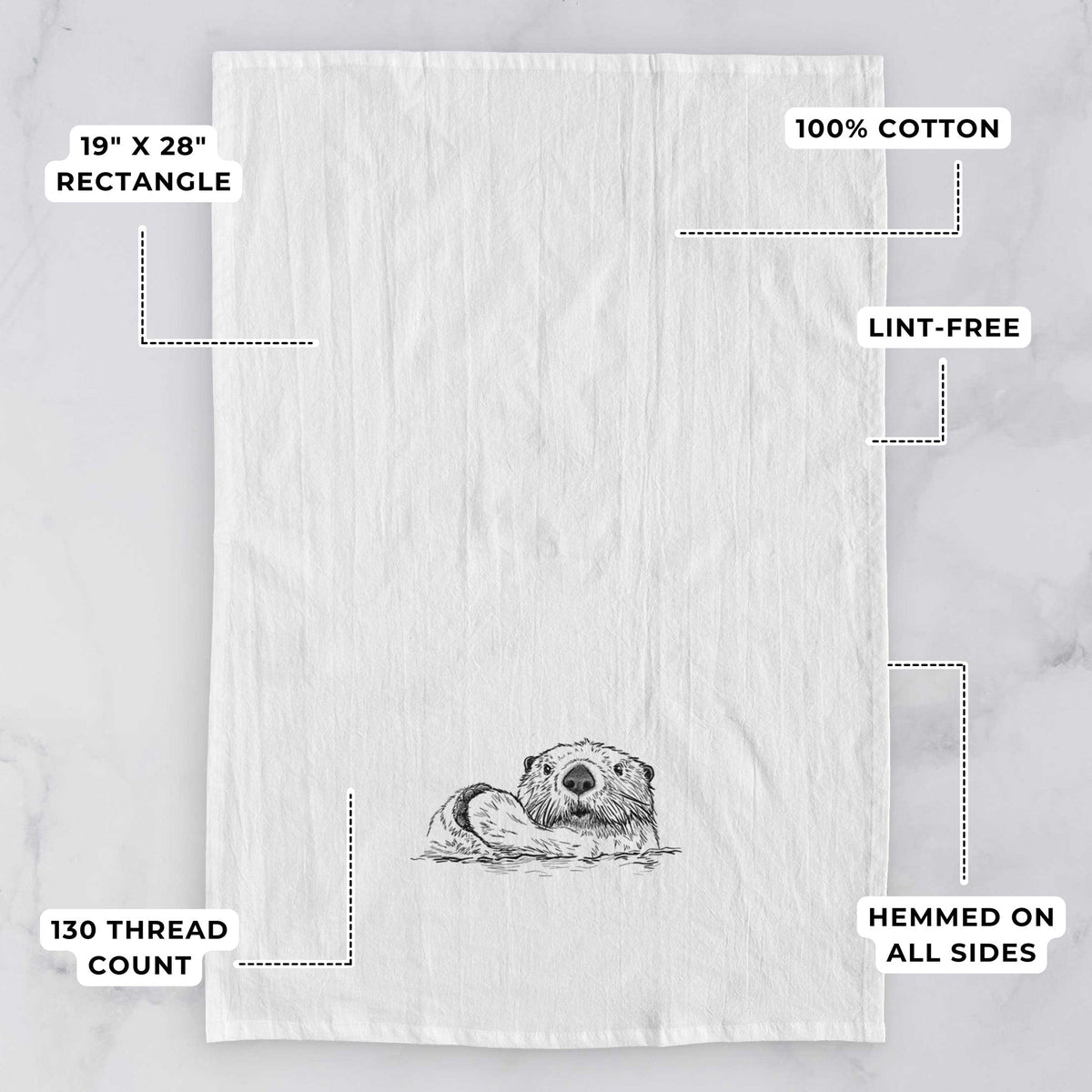 Northern Sea Otter - Enhydra lutris kenyoni Tea Towel