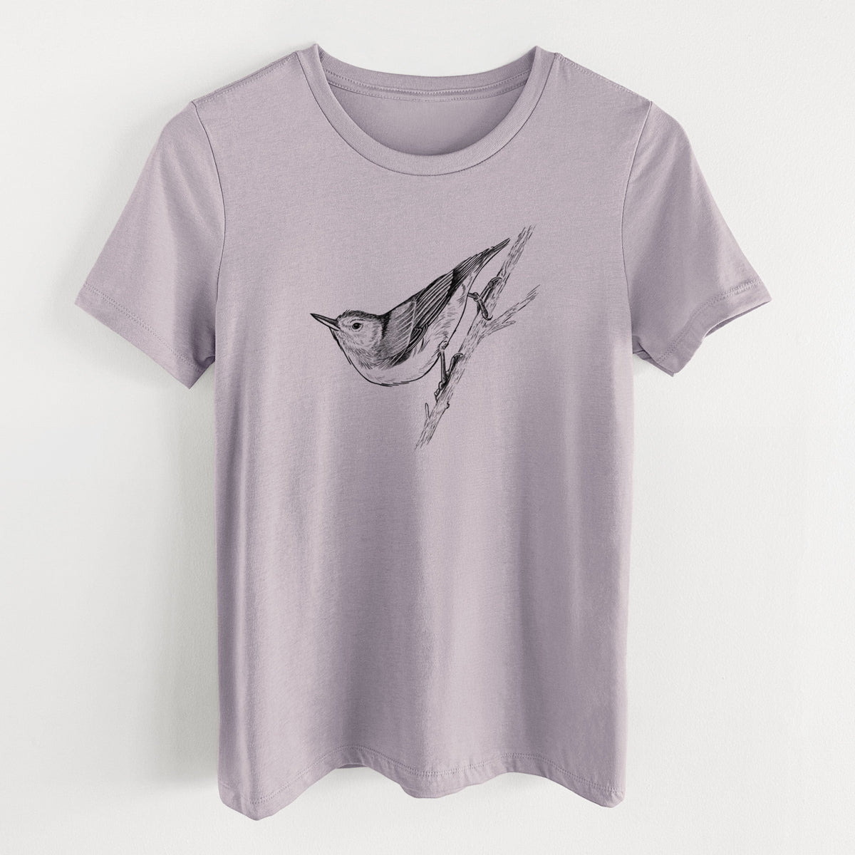 White-breasted Nuthatch - Sitta carolinensis - Women's Lightweight Relaxed Fit 100% Cotton Crewneck