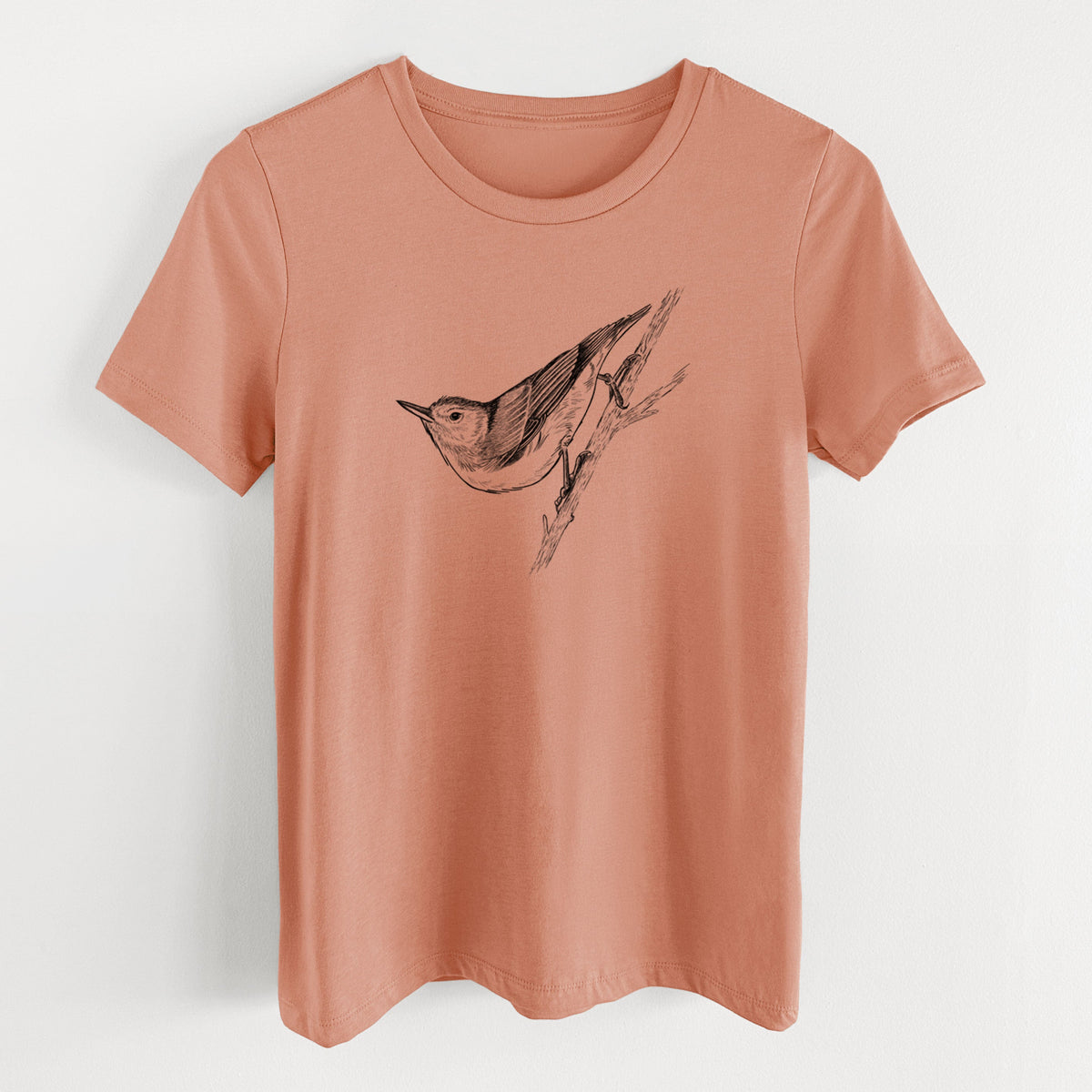 White-breasted Nuthatch - Sitta carolinensis - Women's Lightweight Relaxed Fit 100% Cotton Crewneck