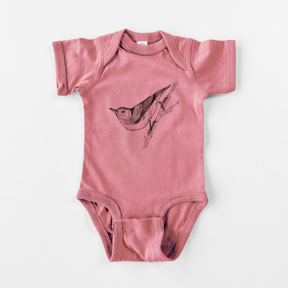 White-breasted Nuthatch - Sitta carolinensis - Baby Fine Jersey Bodysuit
