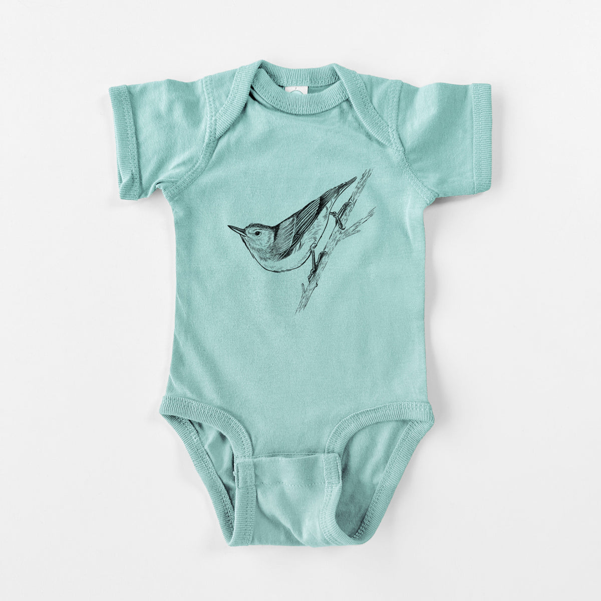 White-breasted Nuthatch - Sitta carolinensis - Baby Fine Jersey Bodysuit