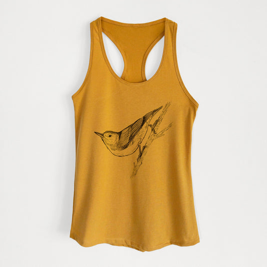 White-breasted Nuthatch - Sitta carolinensis - Women's Racerback Tanktop