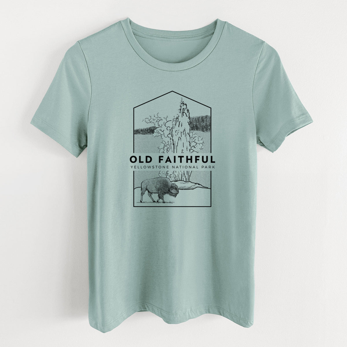 Old Faithful - Yellowstone National Park - Women's Lightweight Relaxed Fit 100% Cotton Crewneck