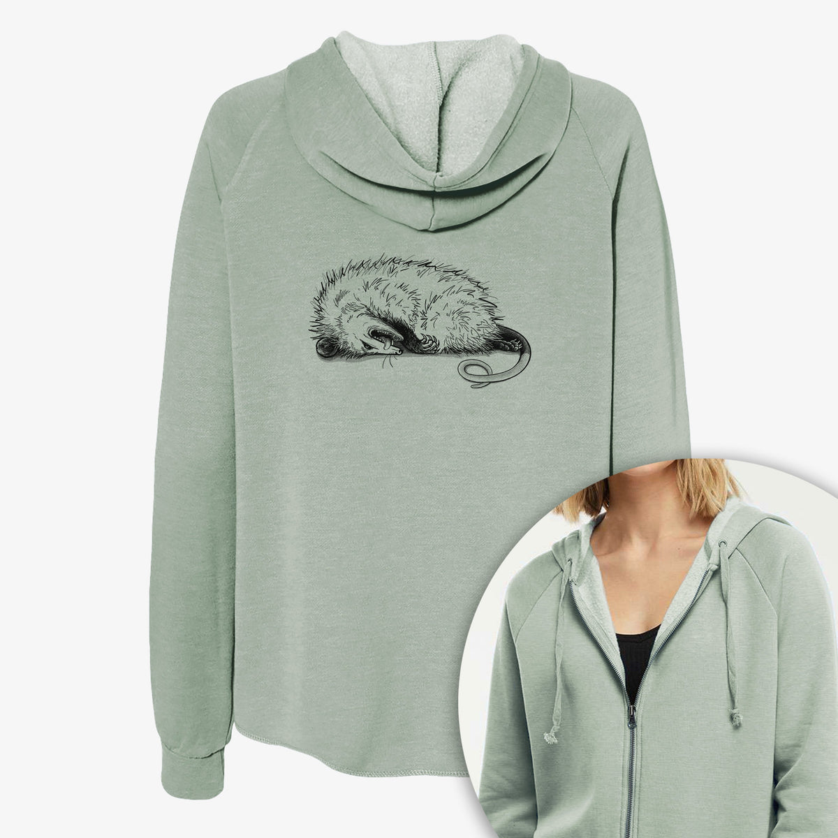 Opossum Playing Dead - Women's Cali Wave Zip-Up Sweatshirt
