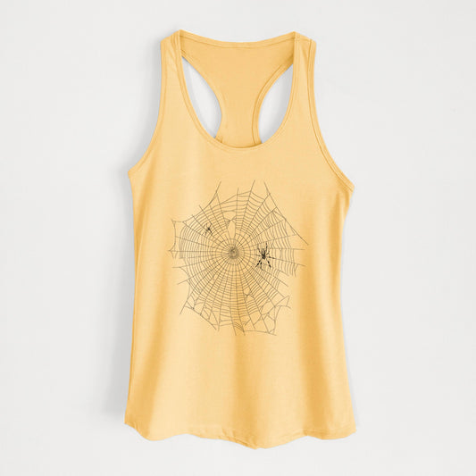 Golden Silk Orb-weaver Spider Web - Trichonephila clavipes - Women's Racerback Tanktop