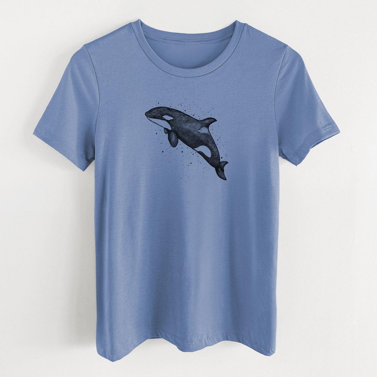 Orca Whale - Women's Lightweight Relaxed Fit 100% Cotton Crewneck