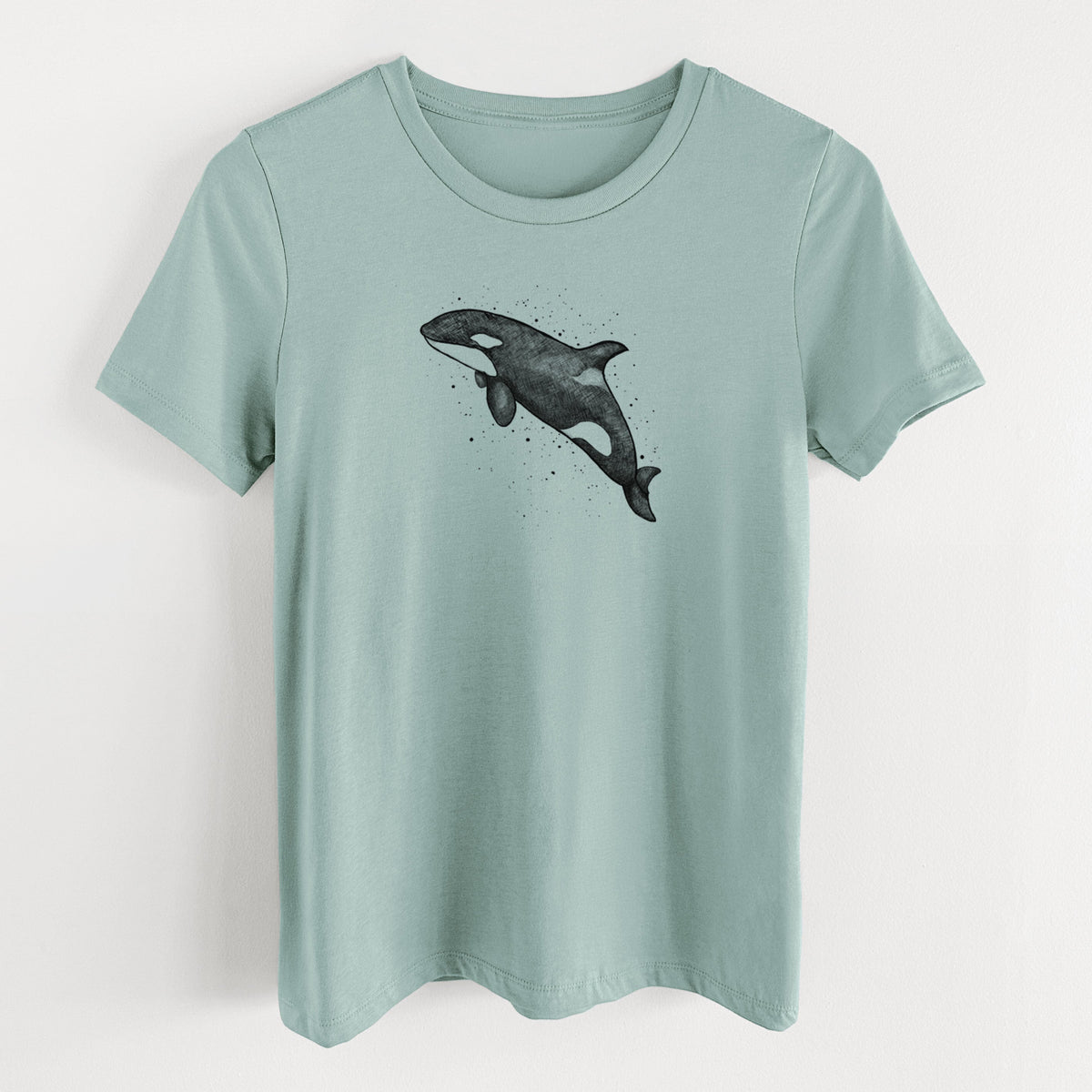 Orca Whale - Women's Lightweight Relaxed Fit 100% Cotton Crewneck