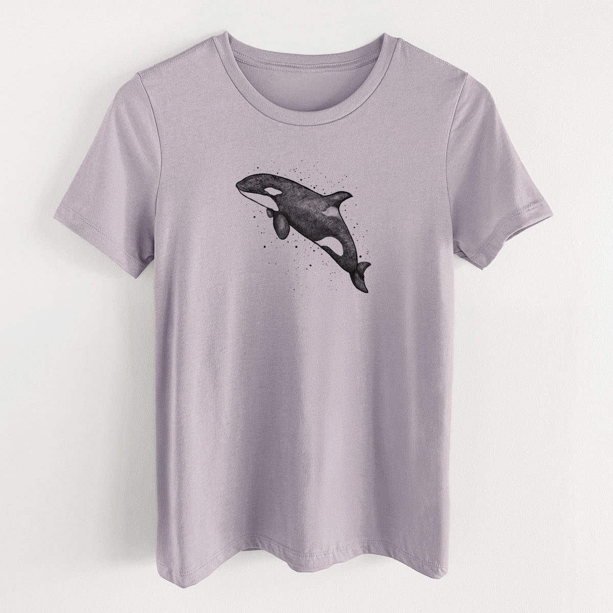 Orca Whale - Women's Lightweight Relaxed Fit 100% Cotton Crewneck
