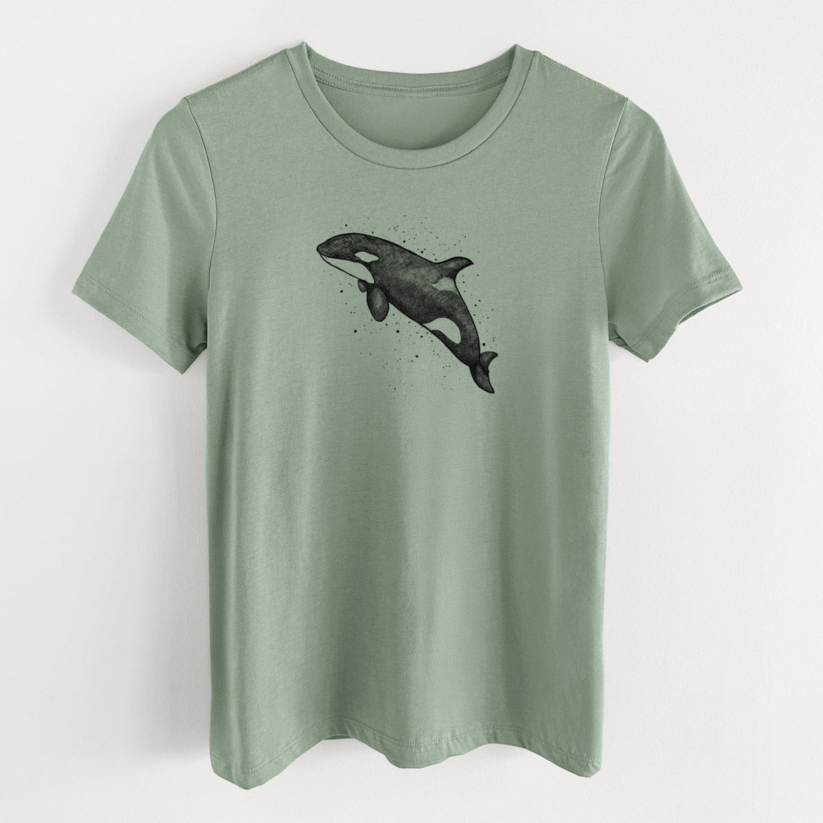 Orca Whale - Women's Lightweight Relaxed Fit 100% Cotton Crewneck