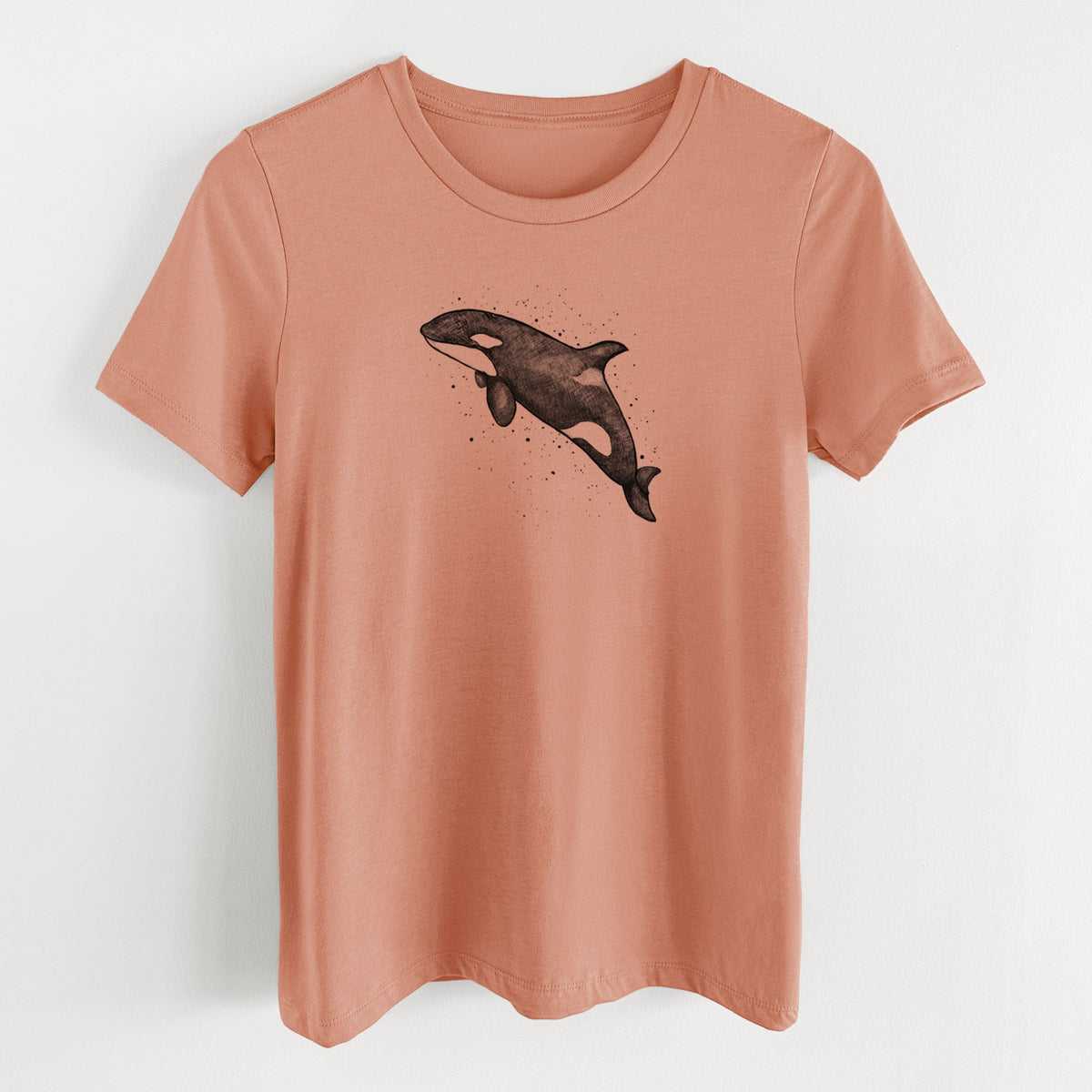 Orca Whale - Women's Lightweight Relaxed Fit 100% Cotton Crewneck