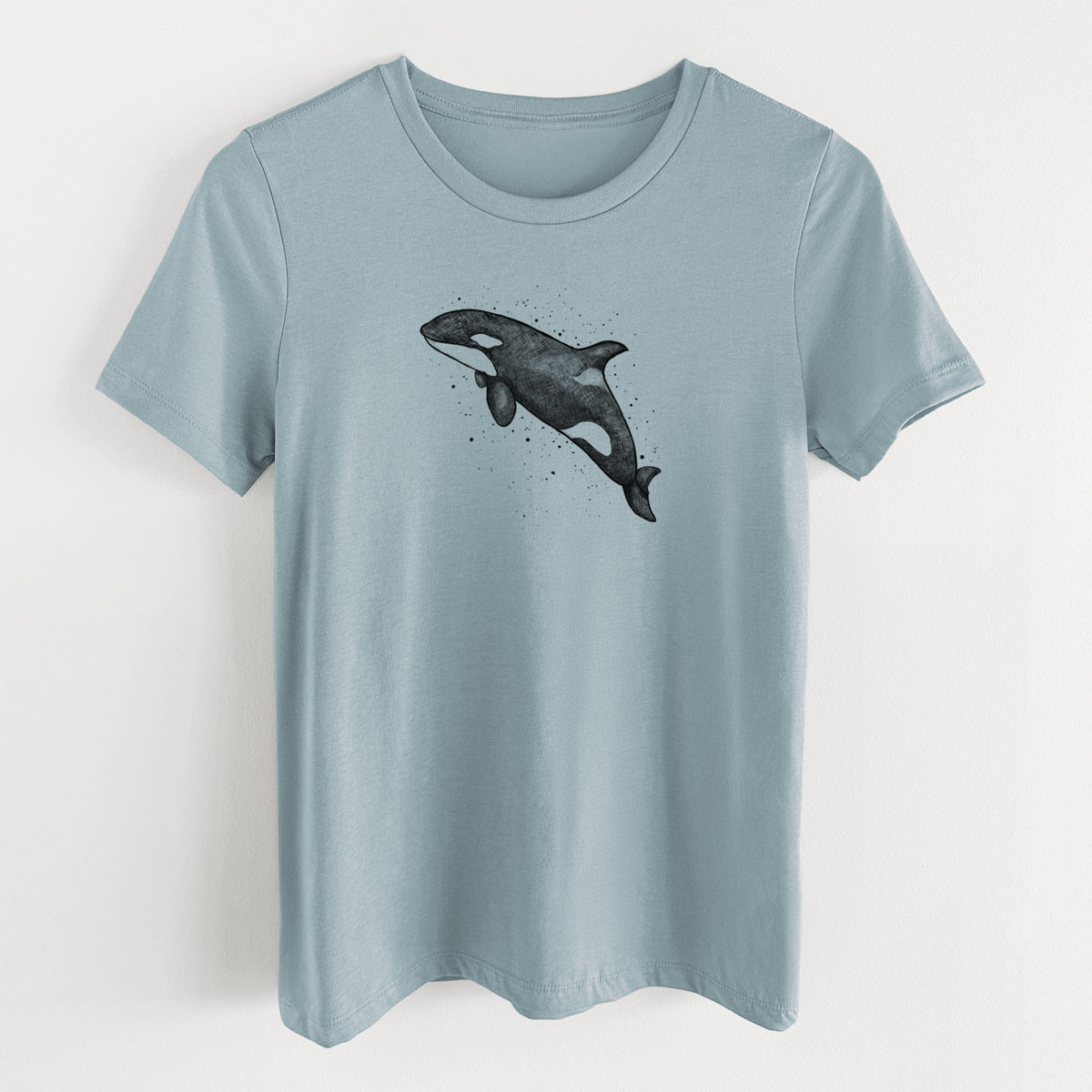 Orca Whale - Women's Lightweight Relaxed Fit 100% Cotton Crewneck