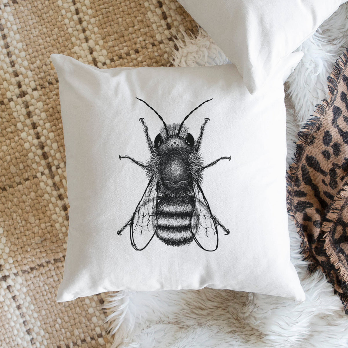 Osmia Bicornis - Red Mason Bee - Throw Pillow Cover