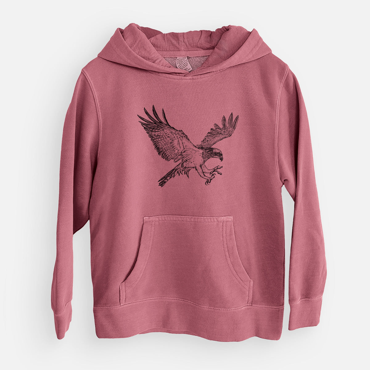 Osprey - Pandion haliaetus - Youth Pigment Dyed Hoodie
