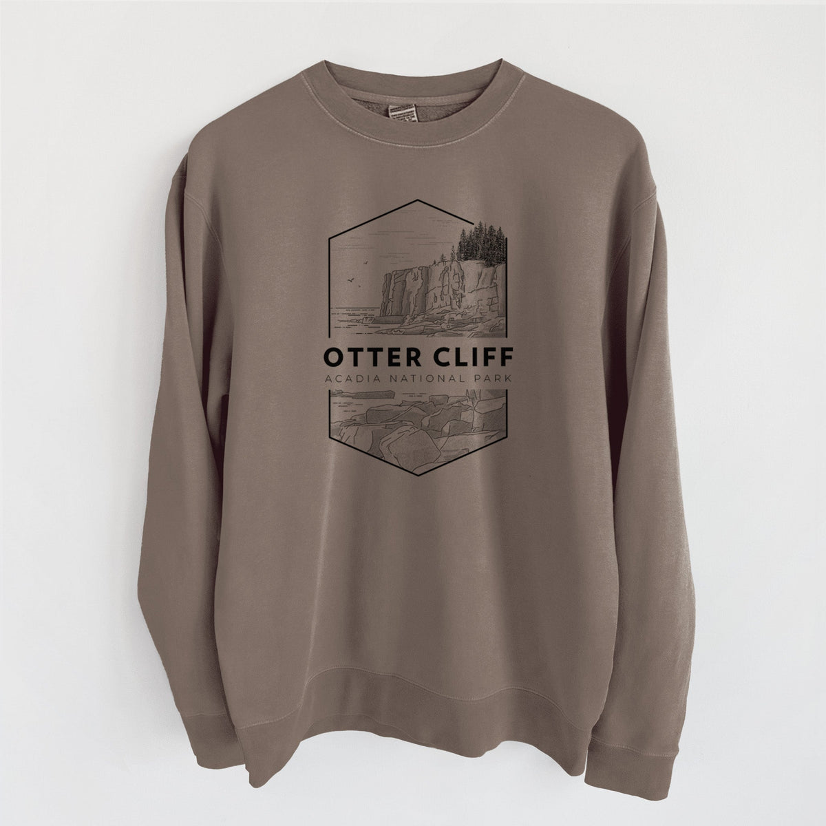 Otter Cliff - Acadia National Park - Unisex Pigment Dyed Crew Sweatshirt