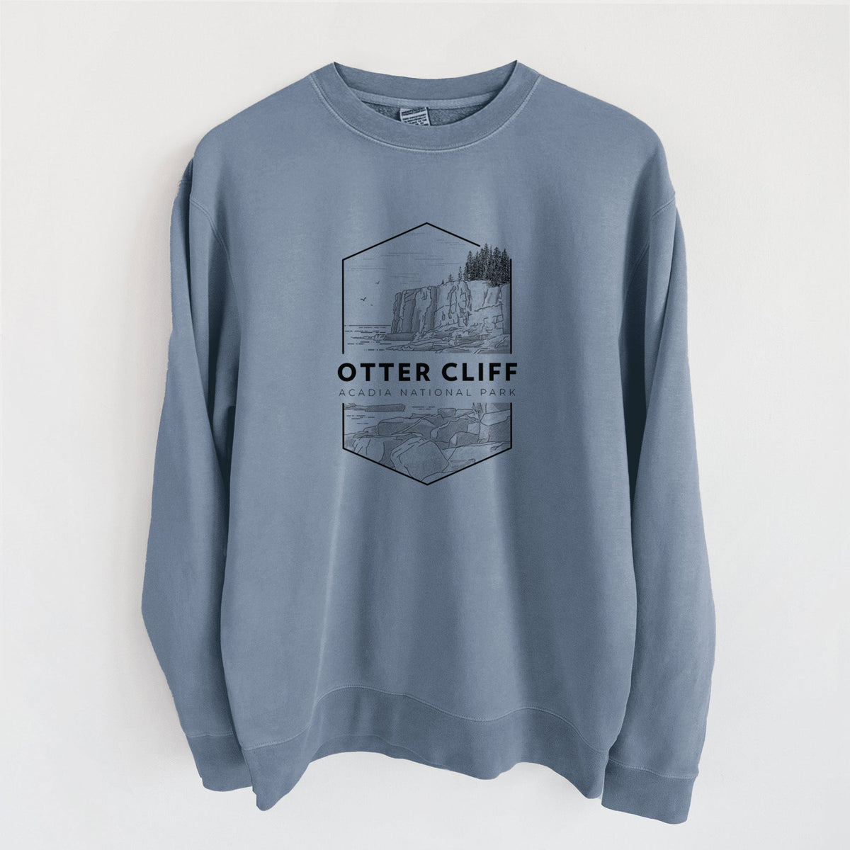 Otter Cliff - Acadia National Park - Unisex Pigment Dyed Crew Sweatshirt