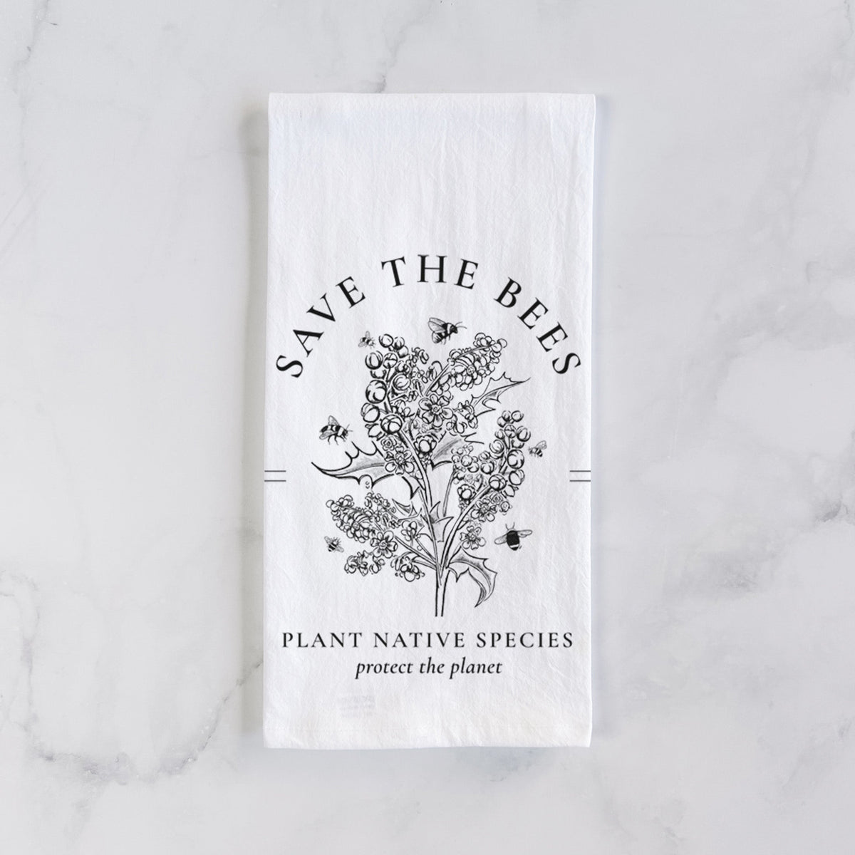 Save the Bees - Plant Native Species Tea Towel