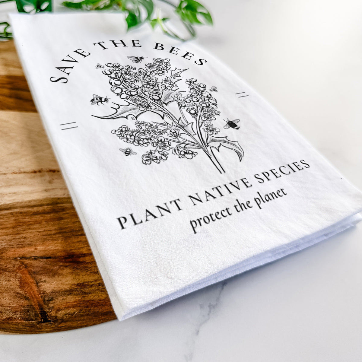 Save the Bees - Plant Native Species Tea Towel