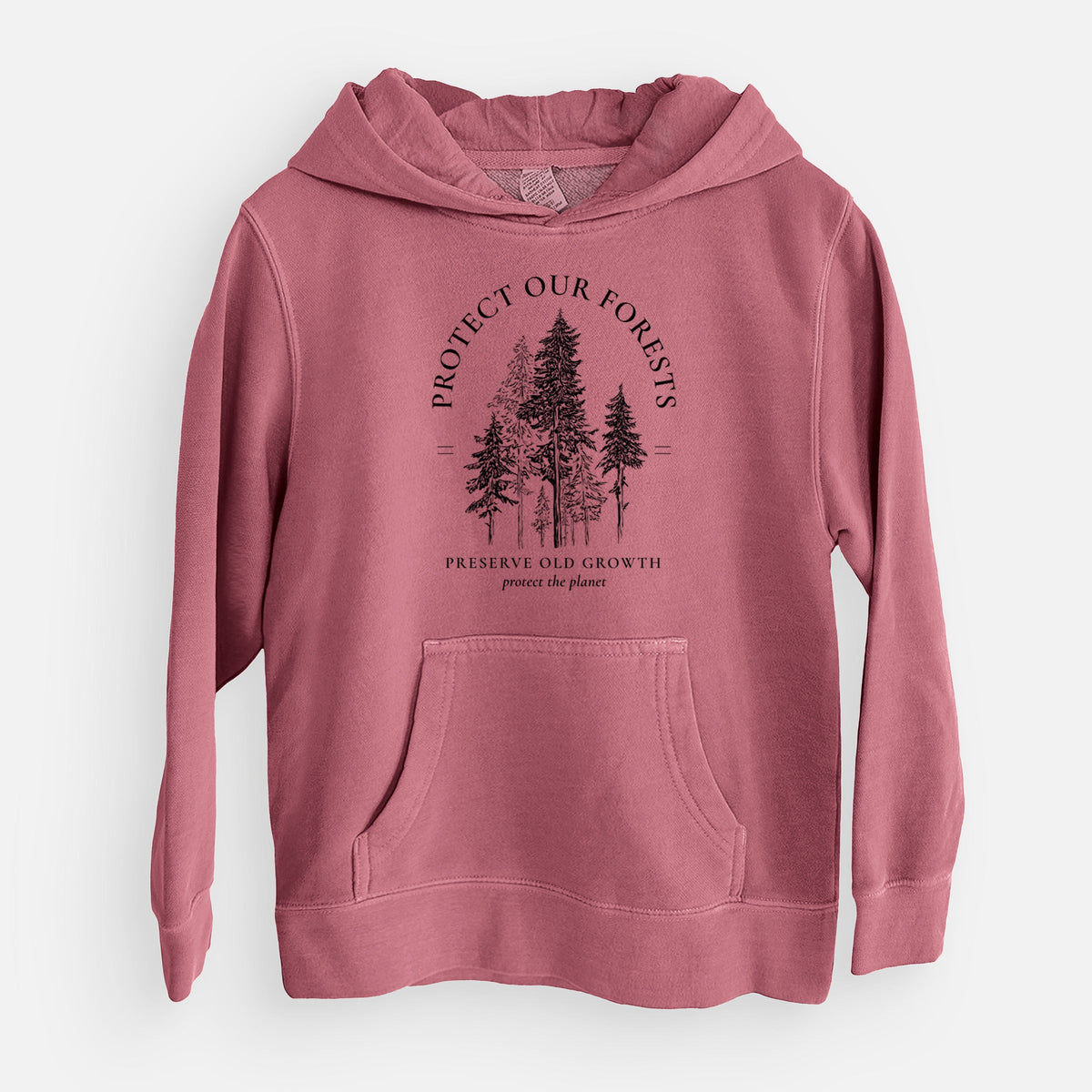 Protect our Forests - Preserve Old Growth - Youth Pigment Dyed Hoodie