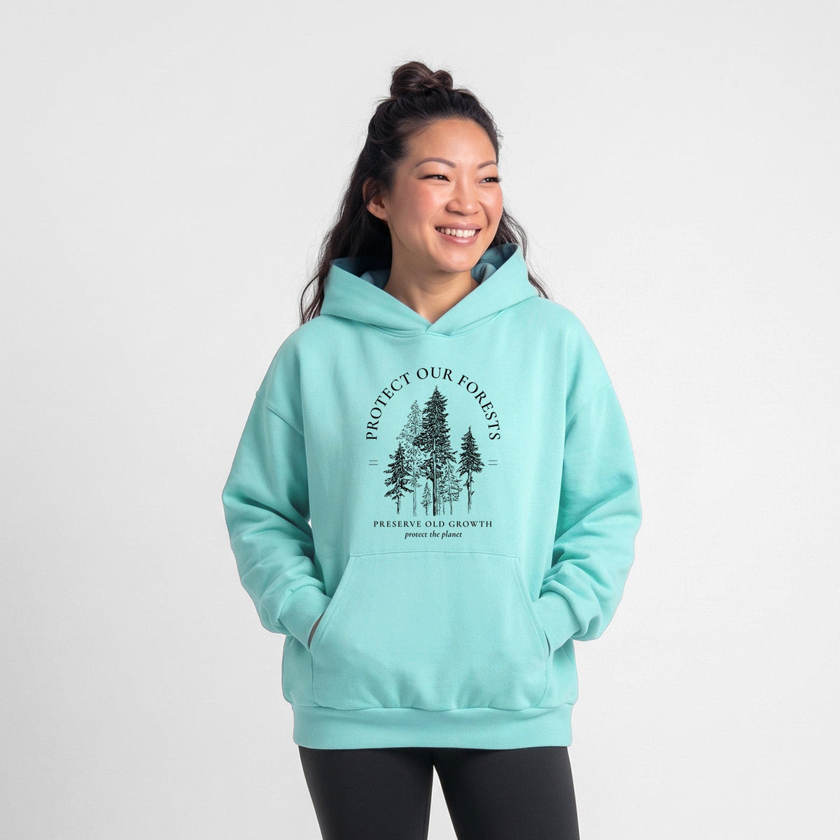 Protect our Forests - Preserve Old Growth  - Statement Midweight Hoodie