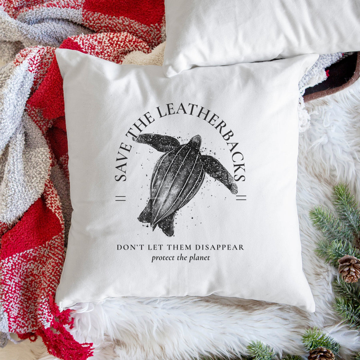 Save the Leatherbacks - Don't Let Them Disappear - Throw Pillow Cover