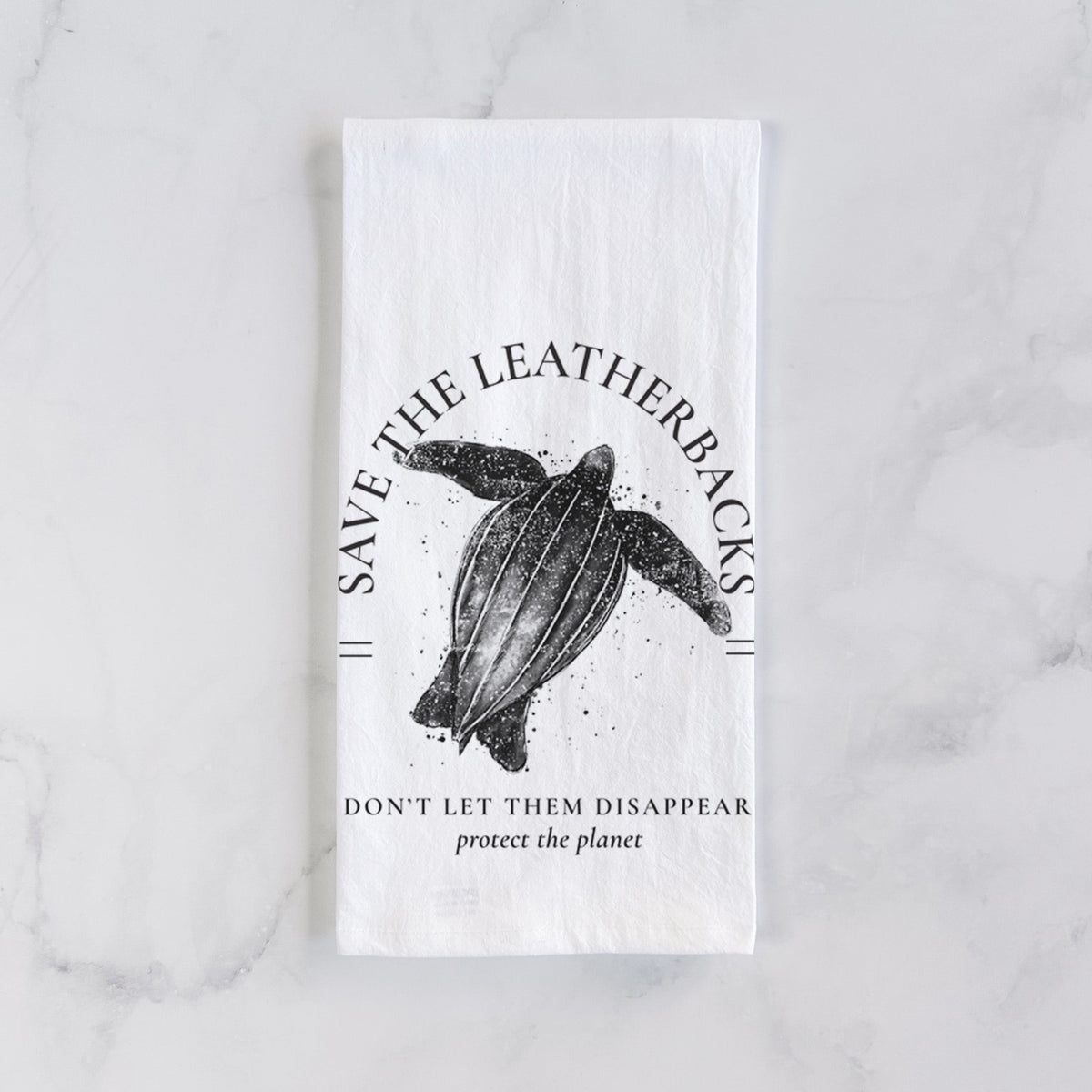 Save the Leatherbacks - Don't Let Them Disappear Tea Towel