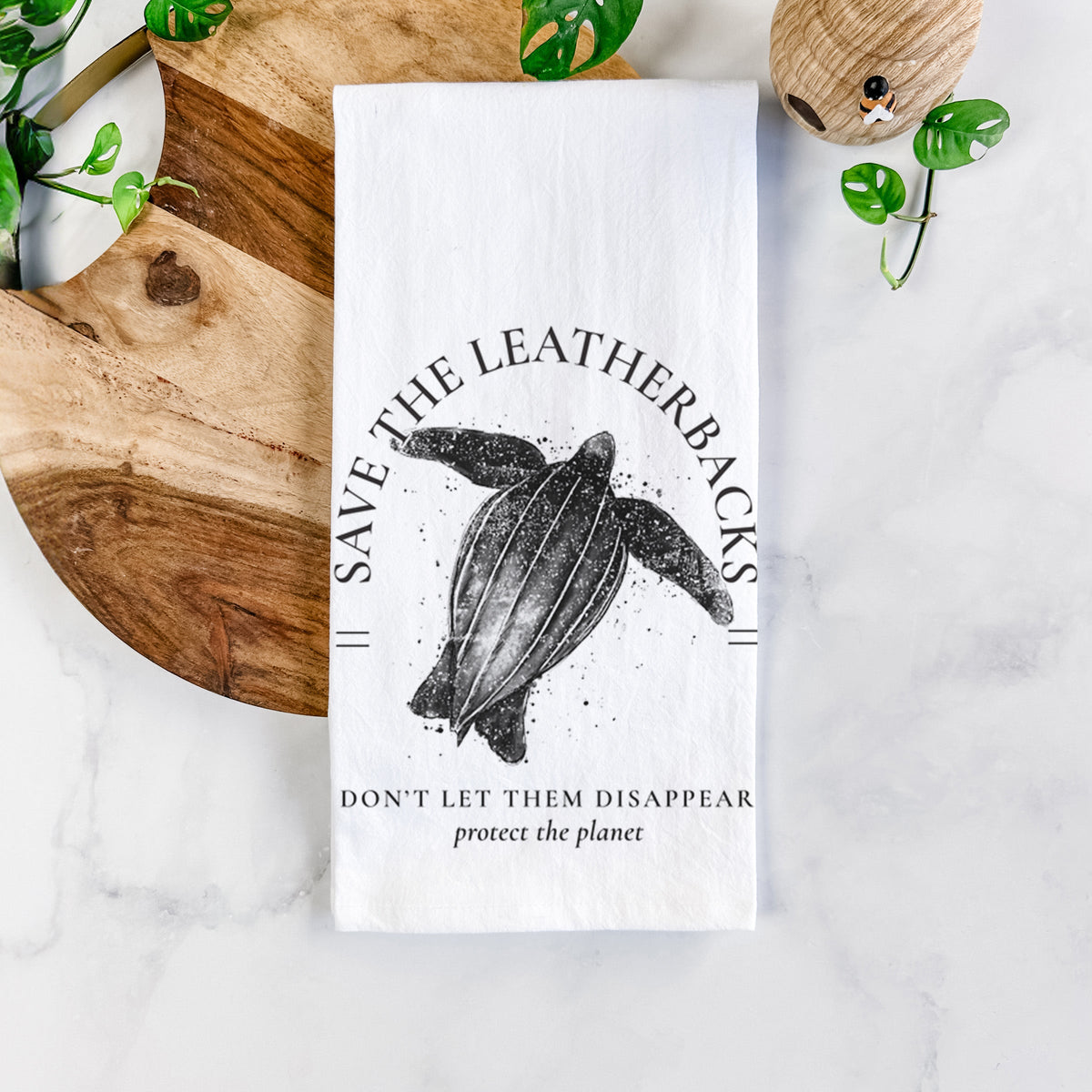Save the Leatherbacks - Don't Let Them Disappear Tea Towel