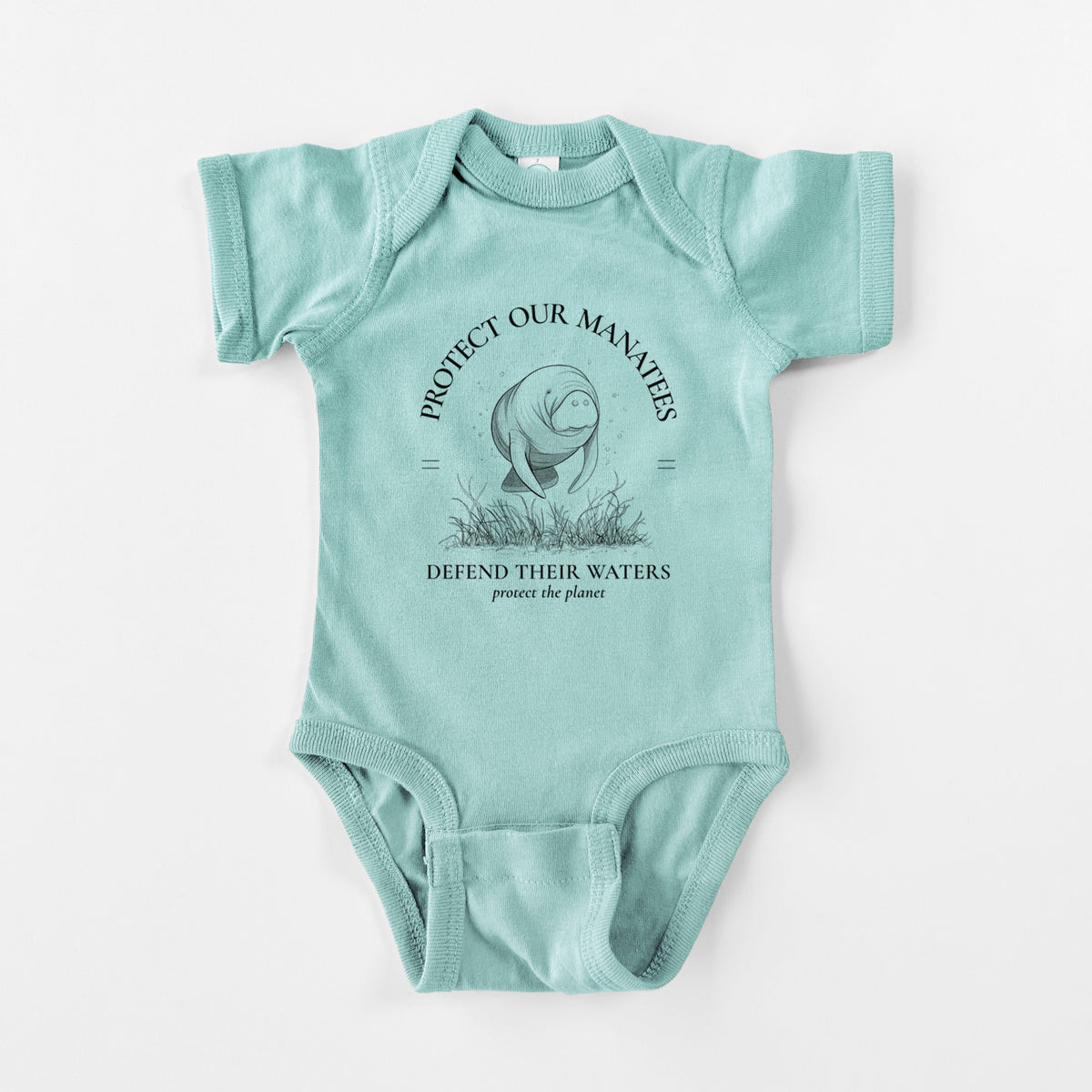 Protect The Manatees - Defend Their Waters - Baby Fine Jersey Bodysuit