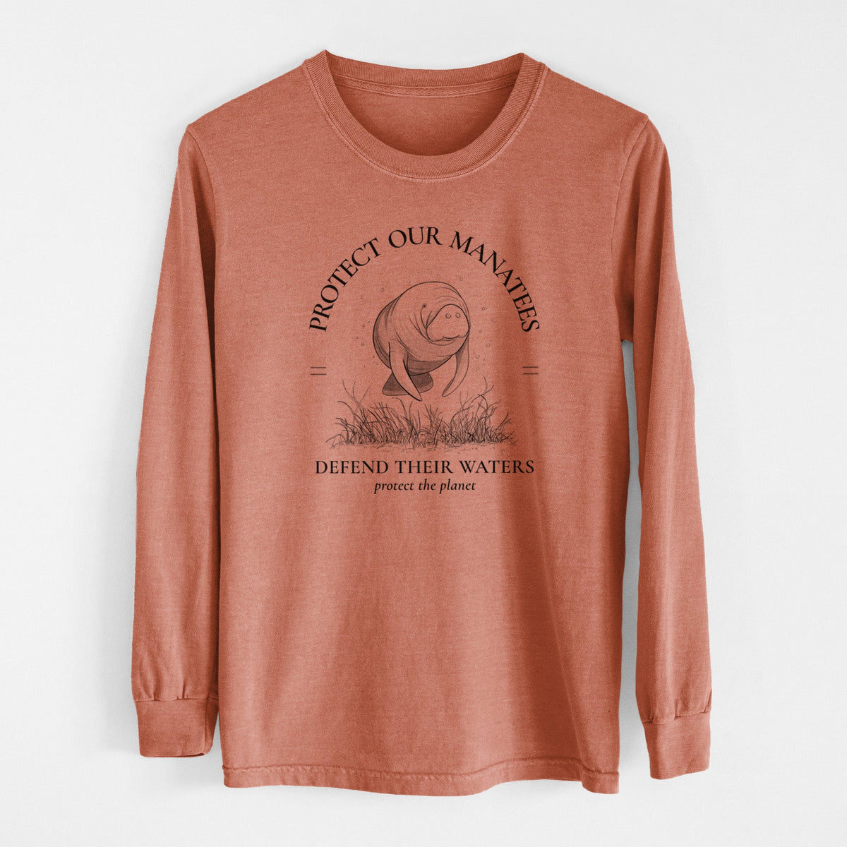Protect The Manatees - Defend Their Waters - Unisex Comfort Colors 100% Cotton Long Sleeve