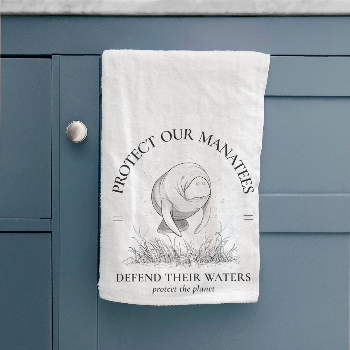 Protect The Manatees - Defend Their Waters Premium Decorative Hand Towel