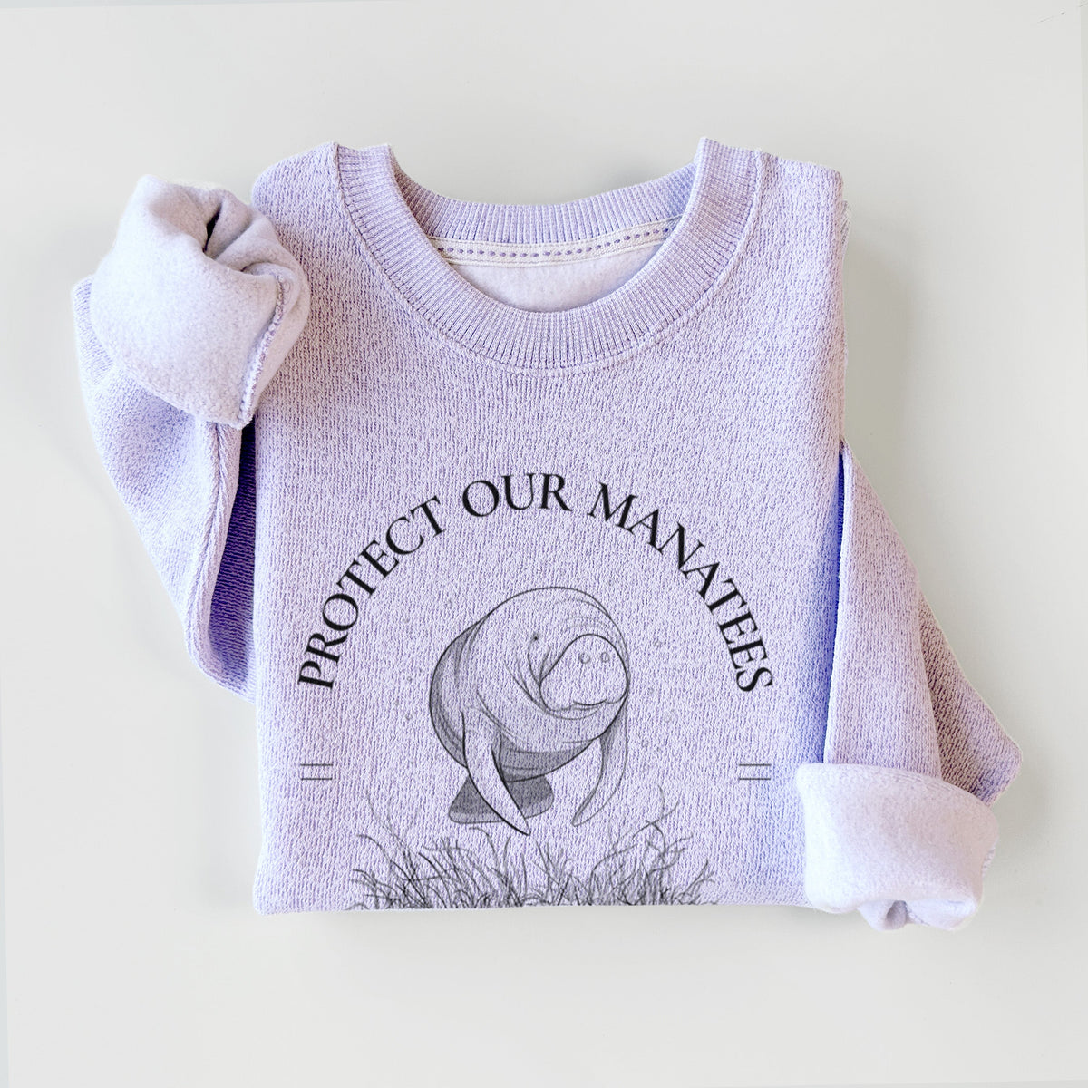 Protect The Manatees - Defend Their Waters - Knit Sweatshirt