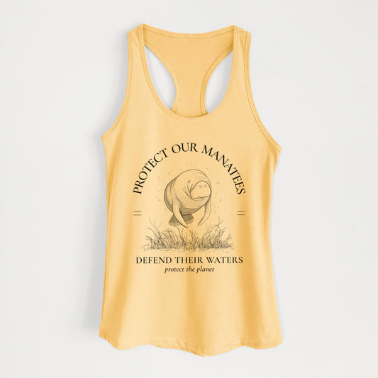 Protect The Manatees - Defend Their Waters - Women's Racerback Tanktop