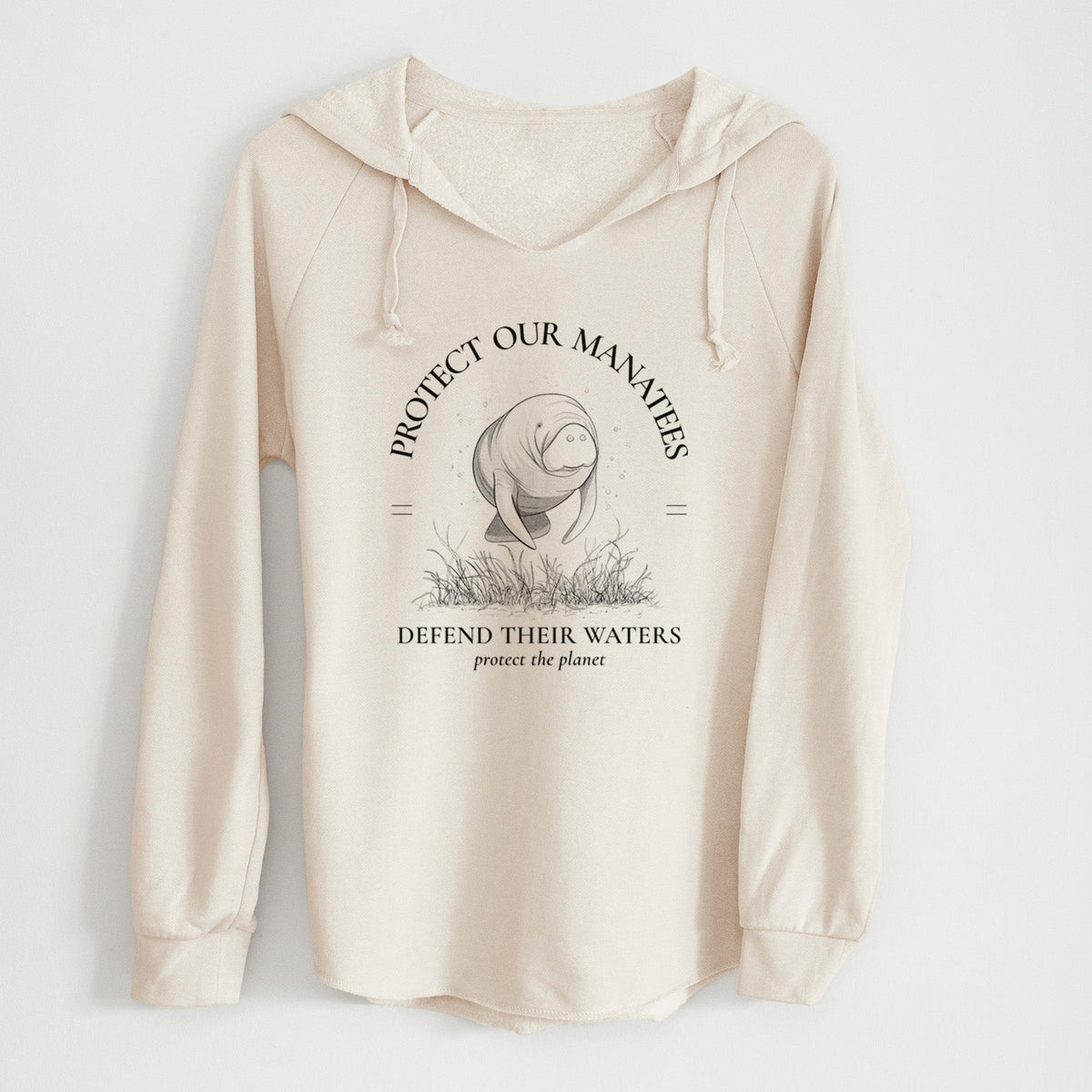 Protect The Manatees - Defend Their Waters - Cali Wave Hooded Sweatshirt