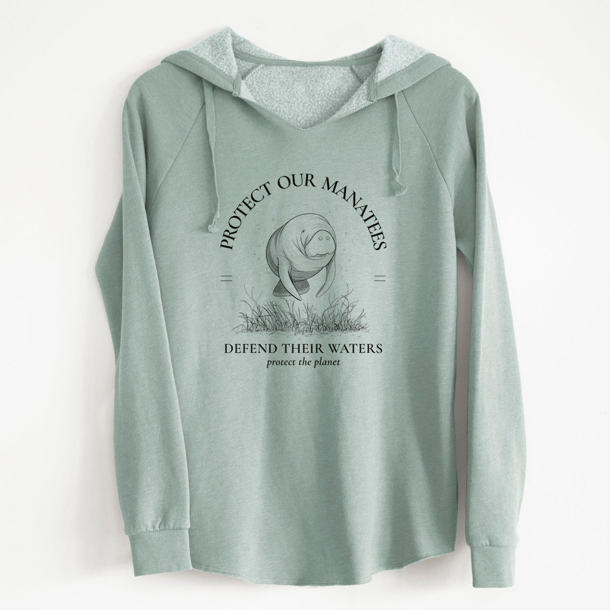 Protect The Manatees - Defend Their Waters - Cali Wave Hooded Sweatshirt