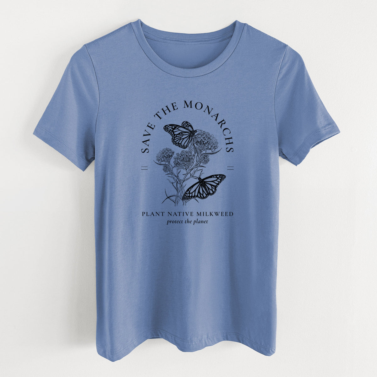 Save the Monarchs - Plant Native Milkweed - Women's Lightweight Relaxed Fit 100% Cotton Crewneck