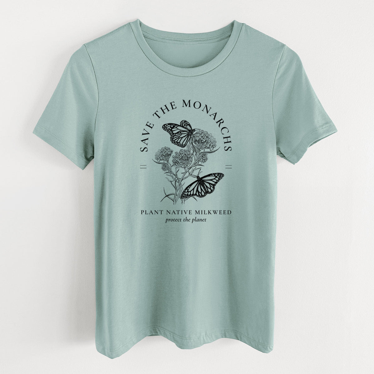 Save the Monarchs - Plant Native Milkweed - Women's Lightweight Relaxed Fit 100% Cotton Crewneck