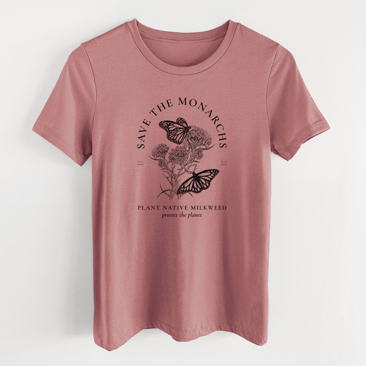 Save the Monarchs - Plant Native Milkweed - Women's Lightweight Relaxed Fit 100% Cotton Crewneck