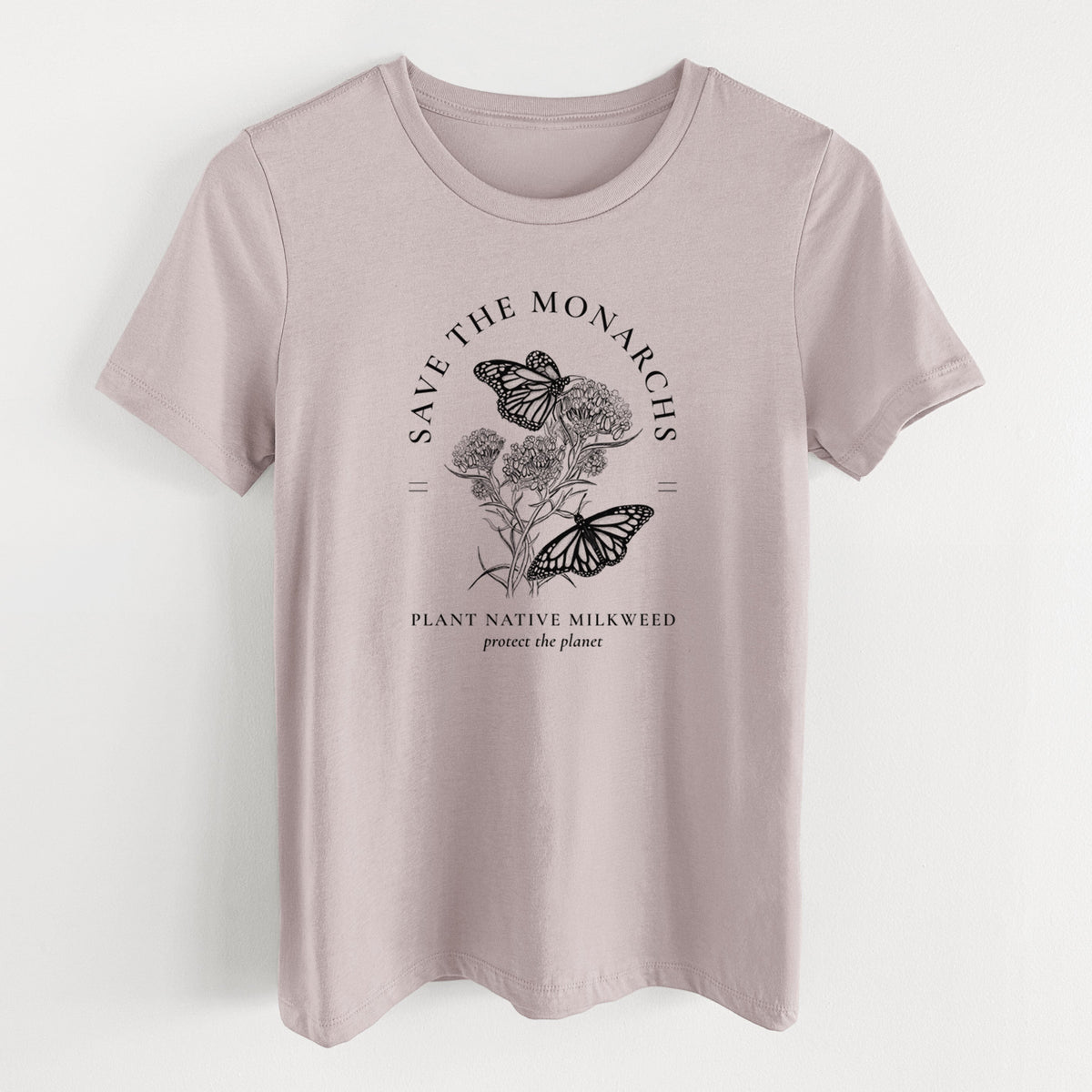 Save the Monarchs - Plant Native Milkweed - Women's Lightweight Relaxed Fit 100% Cotton Crewneck