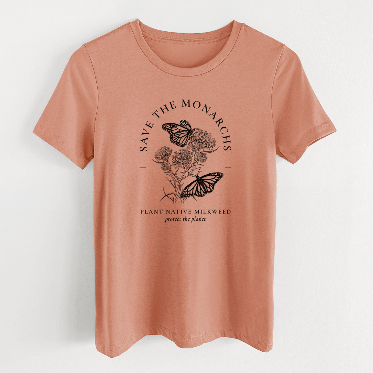 Save the Monarchs - Plant Native Milkweed - Women's Lightweight Relaxed Fit 100% Cotton Crewneck