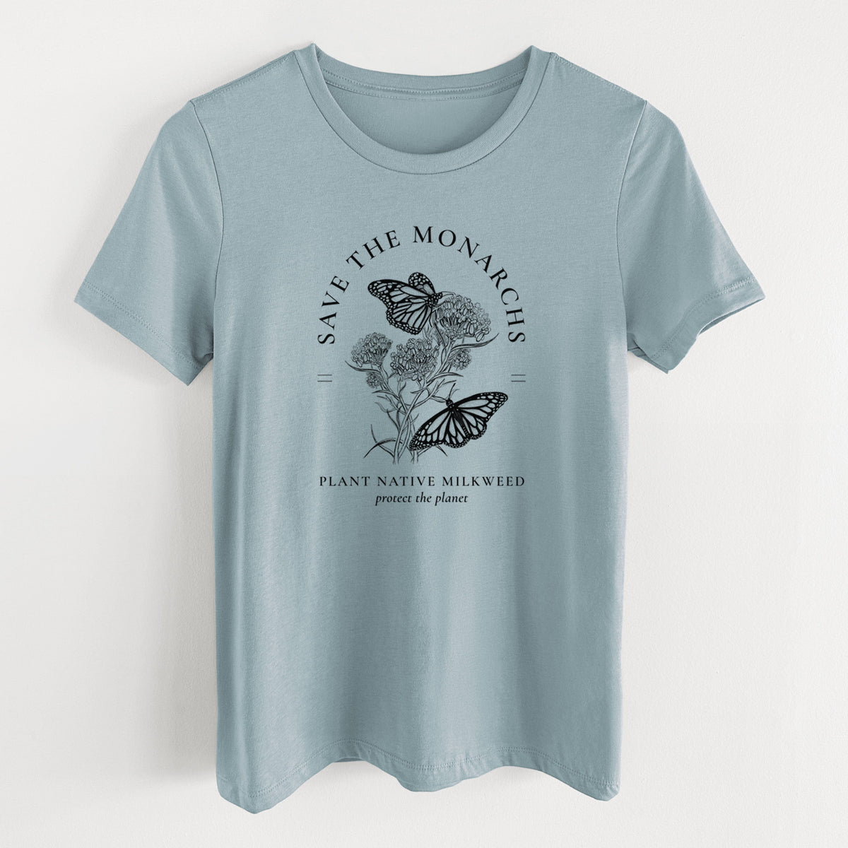 Save the Monarchs - Plant Native Milkweed - Women's Lightweight Relaxed Fit 100% Cotton Crewneck