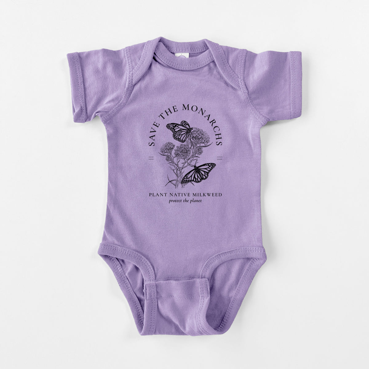 Save the Monarchs - Plant Native Milkweed - Baby Fine Jersey Bodysuit
