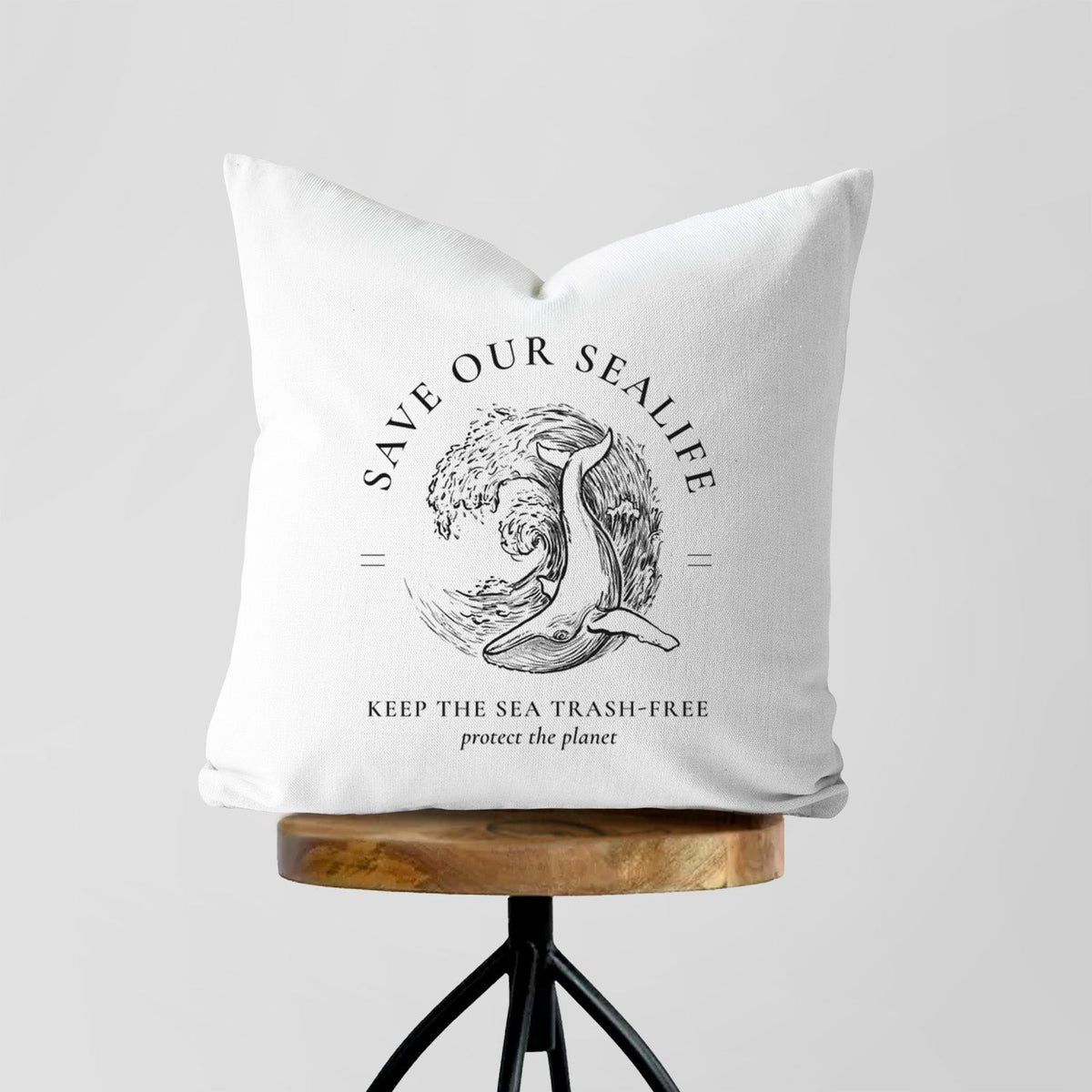 Save our Sealife - Keep the Sea Trash-Free - Throw Pillow Cover