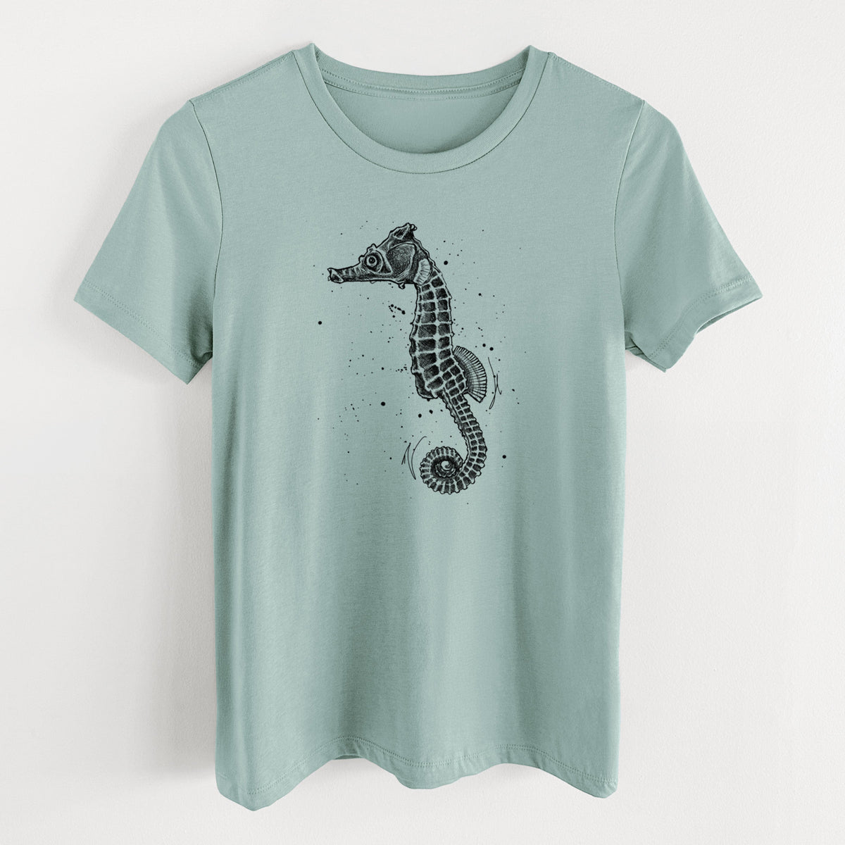Hippocampus ingens - Pacific Seahorse - Women's Lightweight Relaxed Fit 100% Cotton Crewneck